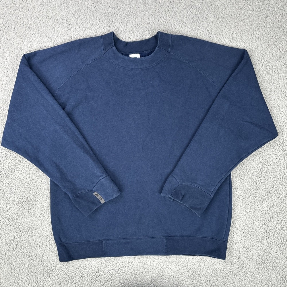 VTG Russell Athletic Crew Neck Sweatshirt Men Medium Navy Blue Embroidered